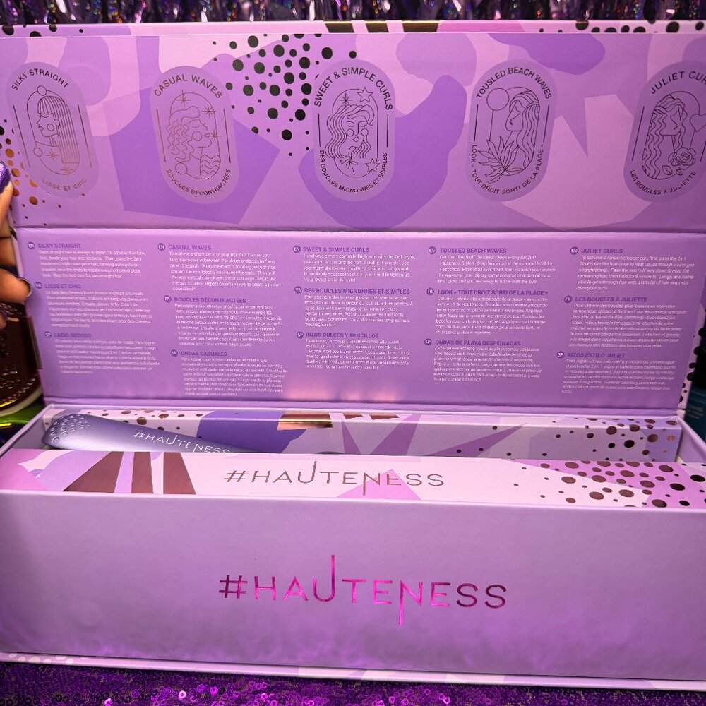 HAUTENESS 2inONE Digital Rose Gold Titanium Straightener Purple - Picture 5 of 7